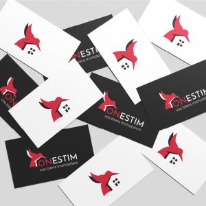 Cartes de visite créées pour l’agence immobilière Onestim dans le cadre de la refonte graphique.